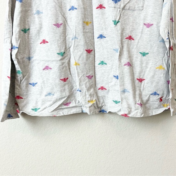 Joules Gray Dreamley Bee Print Long Sleeve & Joggers Jersey Pajama Set Sz L - Picture 7 of 16